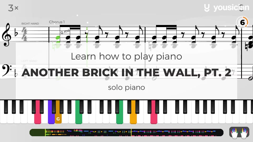 Learn how to play Another Brick In The Wall, Pt. 2 on Piano Yousician