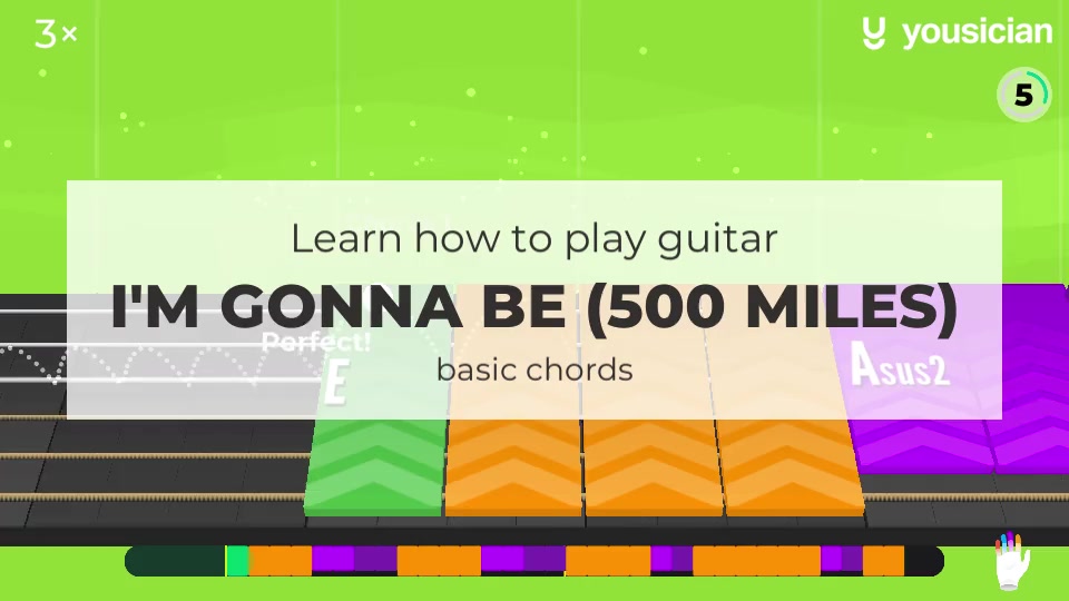 Learn how to play I'm Gonna Be (500 Miles) on