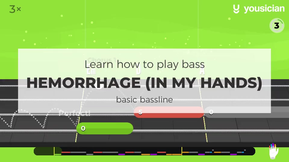 Learn how to play Hemorrhage (In My Hands) on Bass Yousician