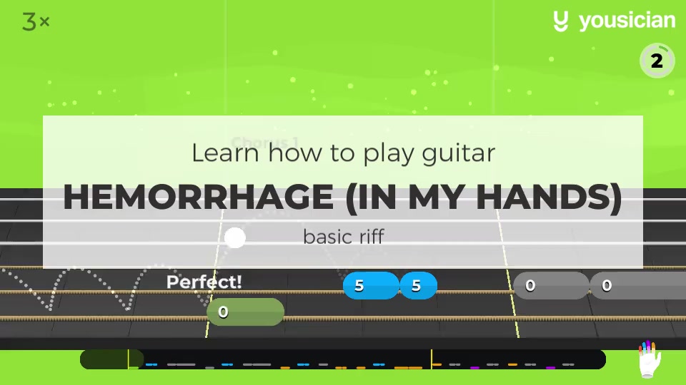 Learn how to play Hemorrhage (In My Hands) on Guitar Yousician