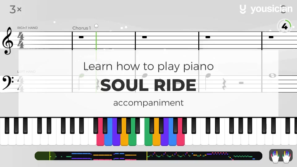Learn how to play Soul Ride on Piano Yousician