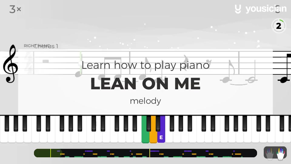 Learn How To Play Lean On Me On Piano Yousician Learn How To Play Lean On Me On Piano Yousician