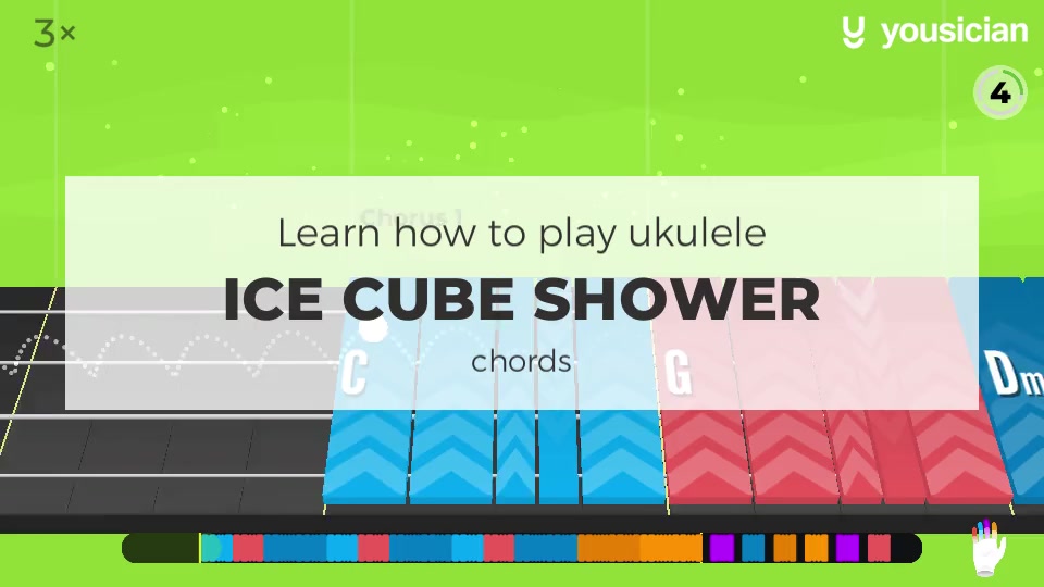 Learn how to play Ice Cube Shower on Ukulele | Yousician