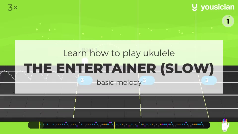 Learn how to play The Entertainer on Ukulele Yousician