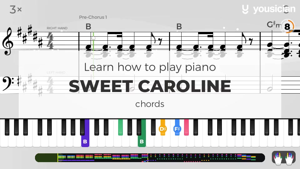 How To Play Sweet Caroline On Piano