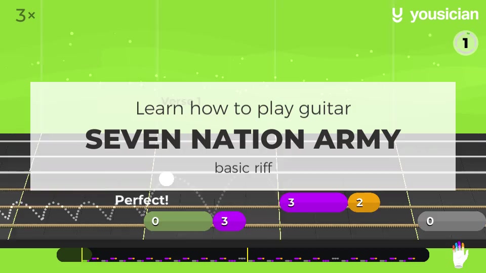 Learn how to play Seven Nation Army on Guitar Yousician