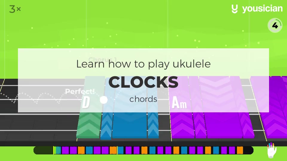 Learn how to play Clocks on Ukulele Yousician