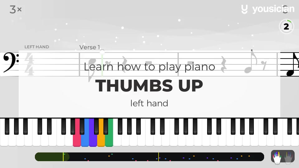 Learn how to play Thumbs Up on Piano Yousician