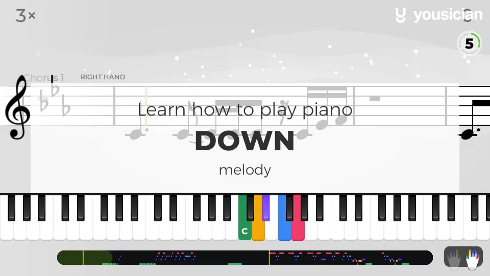 Learn how to play Down on Piano Yousician