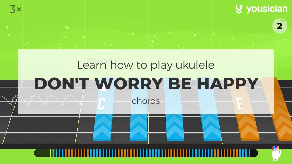 Learn how to play Don't Worry Be Happy on Ukulele Yousician