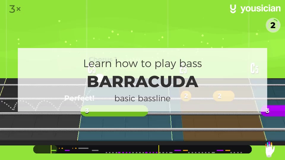 Learn how to play Barracuda on Bass Yousician