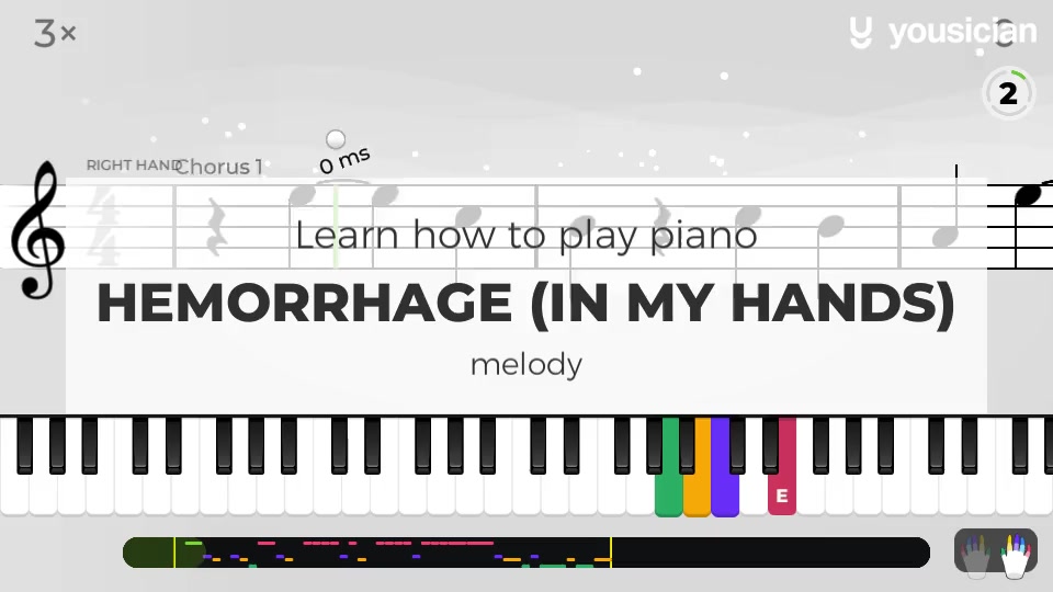 Learn how to play Hemorrhage (In My Hands) on Piano Yousician