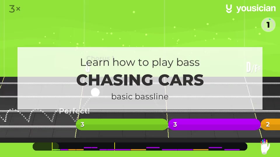 Learn how to play Chasing Cars on Bass Yousician