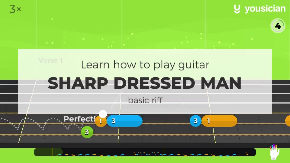 Learn how to play Sharp Dressed Man on Guitar Yousician