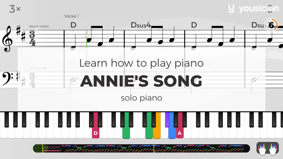 Learn how to play Annie's Song on Piano Yousician