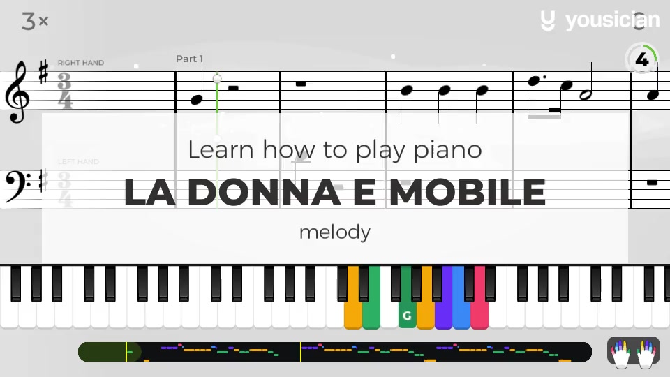 Learn how to play La Donna E Mobile on Piano Yousician