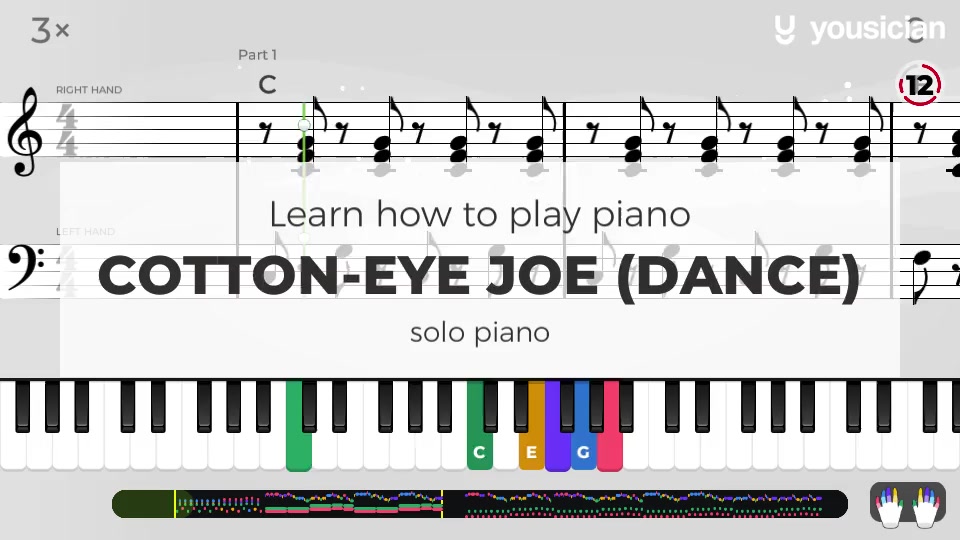 Learn how to play CottonEye Joe on Piano Yousician